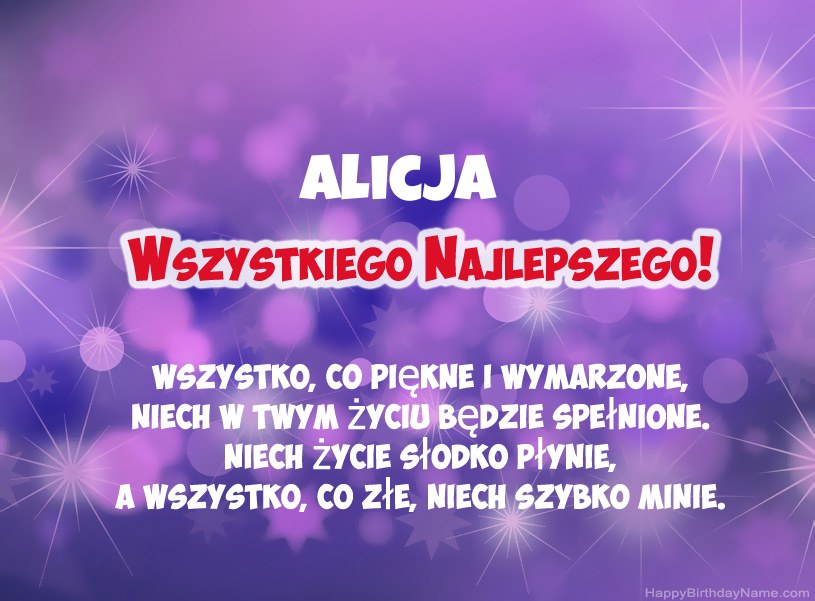 Hermosas imágenes para el feliz cumpleaños de Alicja