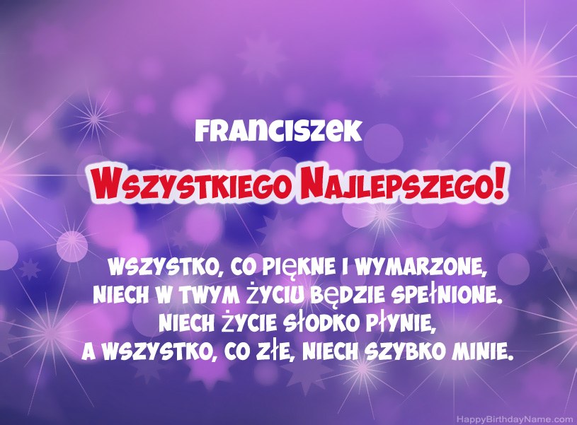 Hermosas imágenes para el feliz cumpleaños de Franciszek