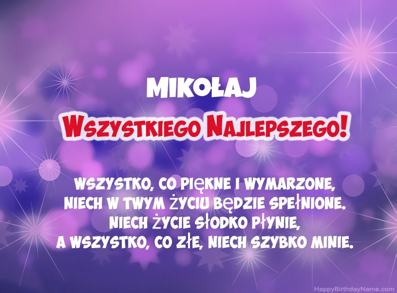 Hermosas imágenes para el feliz cumpleaños de Mikołaj
