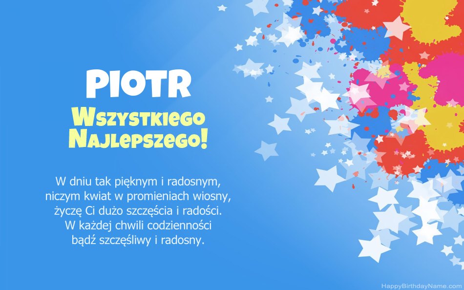 Felicitaciones por el cumpleaños de Piotr