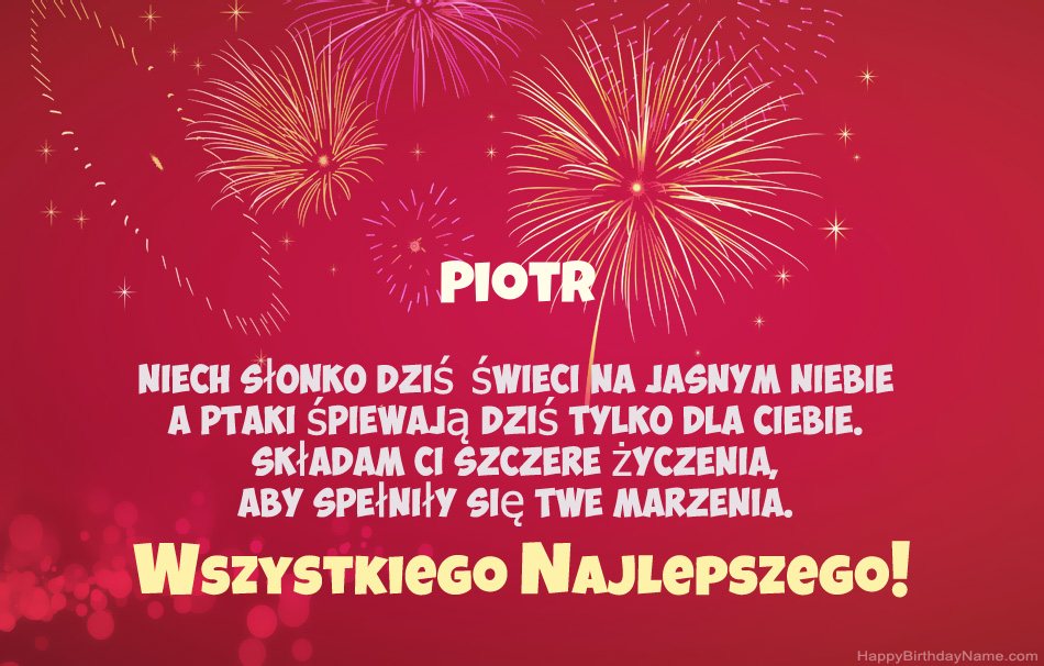 Feliz cumpleaños Piotr, hermosos poemas