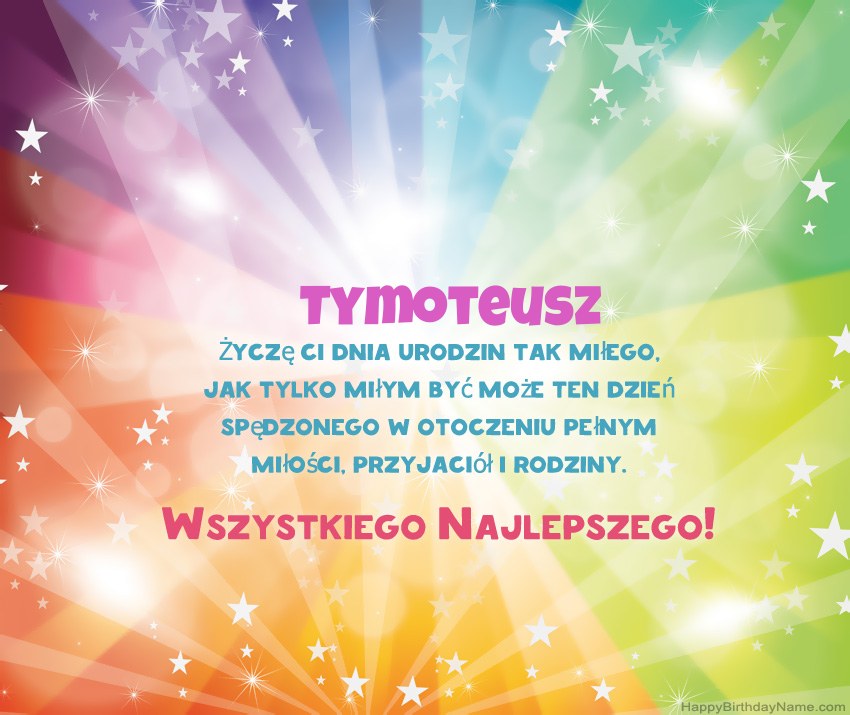 Hermosas tarjetas de feliz cumpleaños para Tymoteusz