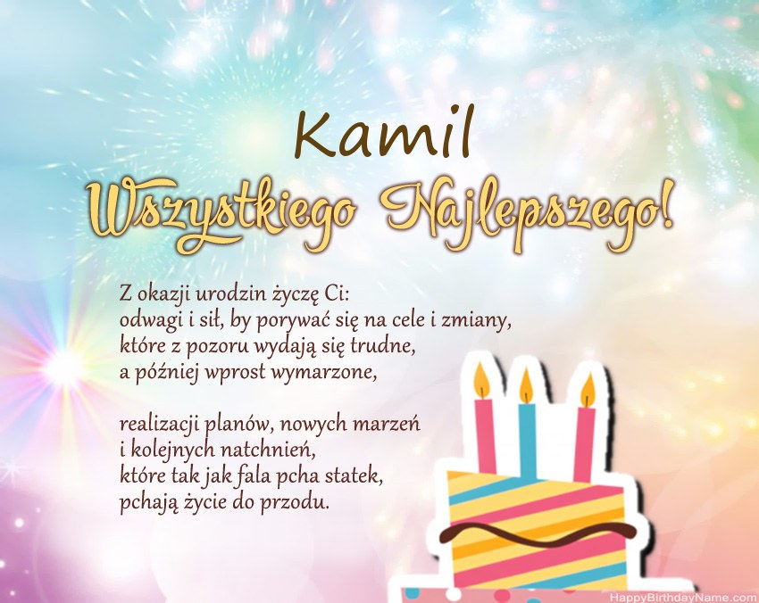Feliz cumpleaños Kamil en verso