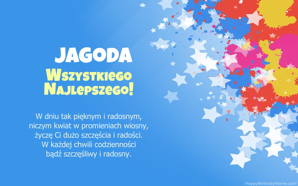 Felicitaciones por el cumpleaños de Jagoda