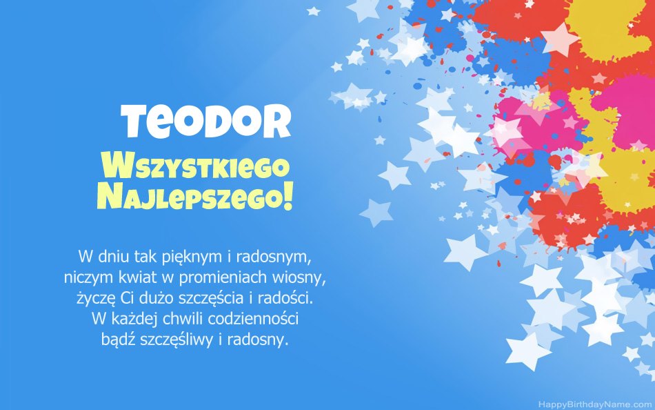Felicitaciones por el cumpleaños de Teodor