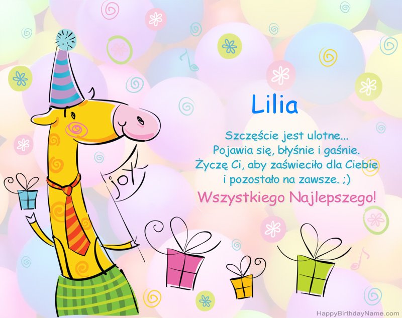 Felicitaciones de los niños por el feliz cumpleaños de Lilia