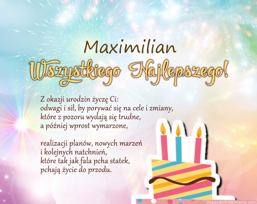 Feliz cumpleaños Maximilian en verso