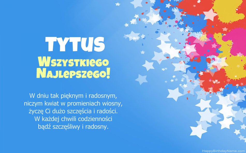 Felicitaciones por el cumpleaños de Tytus