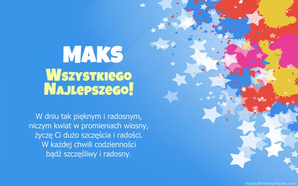Felicitaciones por el cumpleaños de Maks