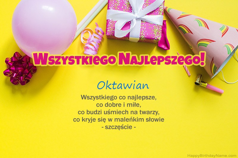 Feliz cumpleaños Oktawian en prosa