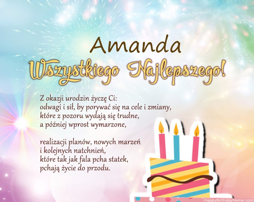 Feliz cumpleaños Amanda en verso