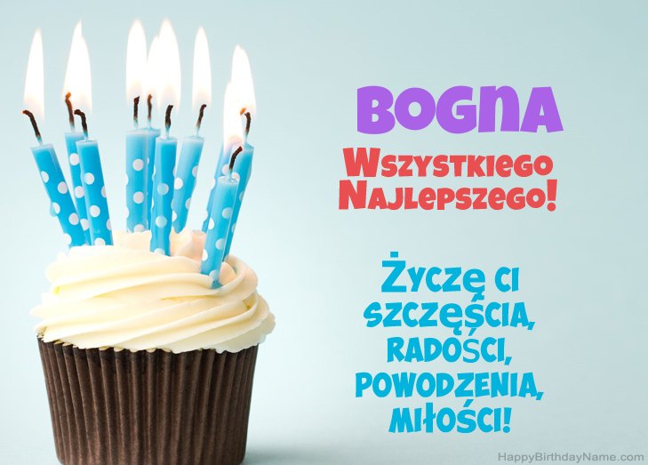 Felicitaciones por el feliz cumpleaños de Bogna