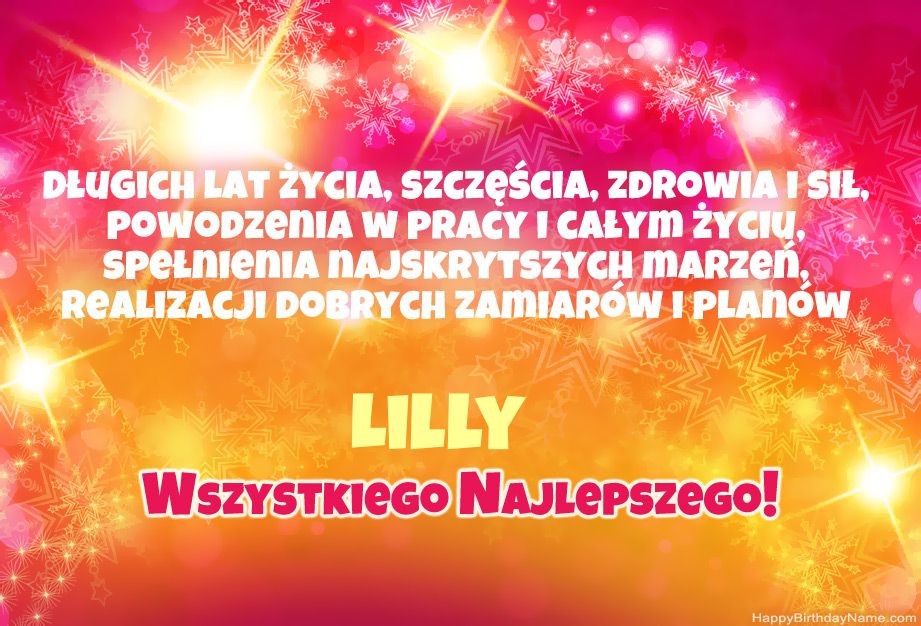 Enhorabuena por el feliz cumpleaños de Lilly