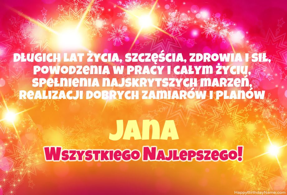 Enhorabuena por el feliz cumpleaños de Jana