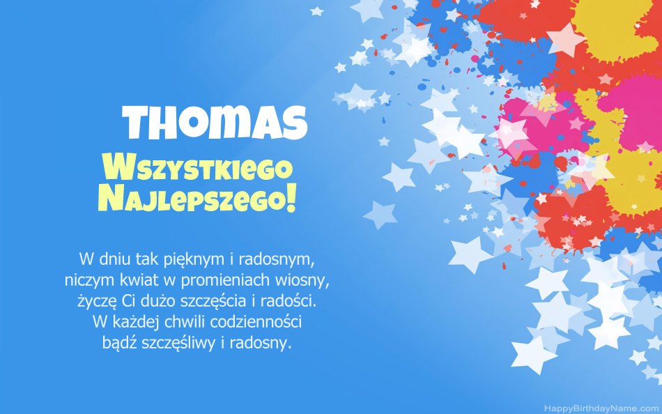 Felicitaciones por el cumpleaños de Thomas