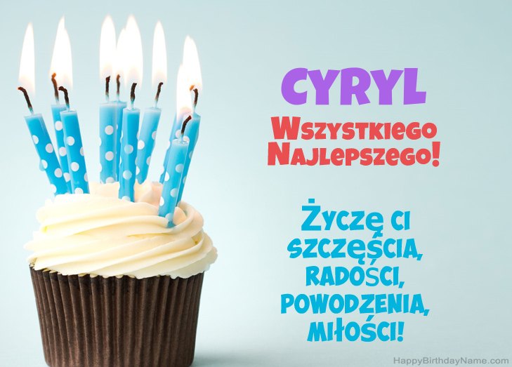 Felicitaciones por el feliz cumpleaños de Cyryl