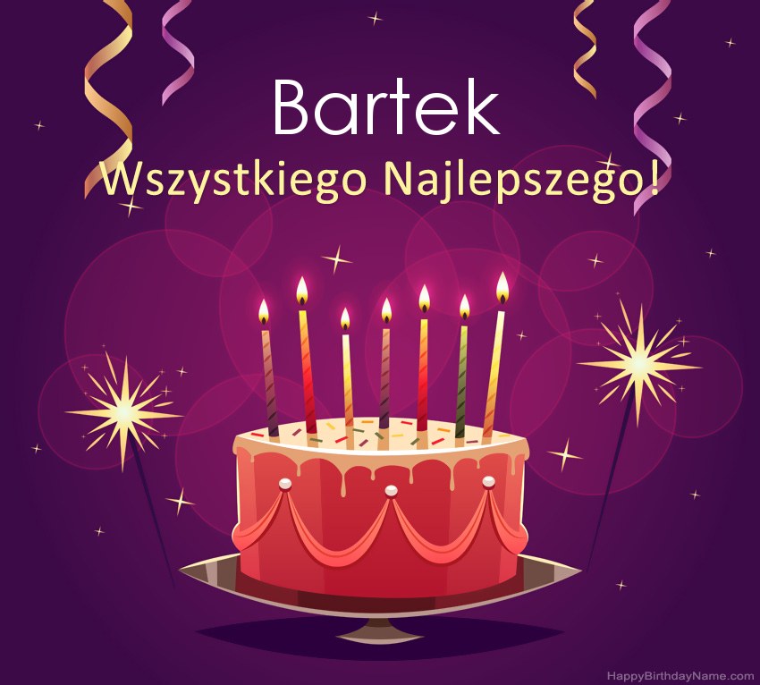 Saludos graciosos para feliz cumpleaños Bartek fotos