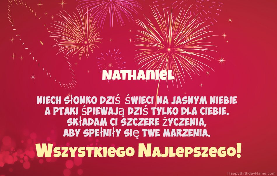 Feliz cumpleaños Nathaniel, hermosos poemas
