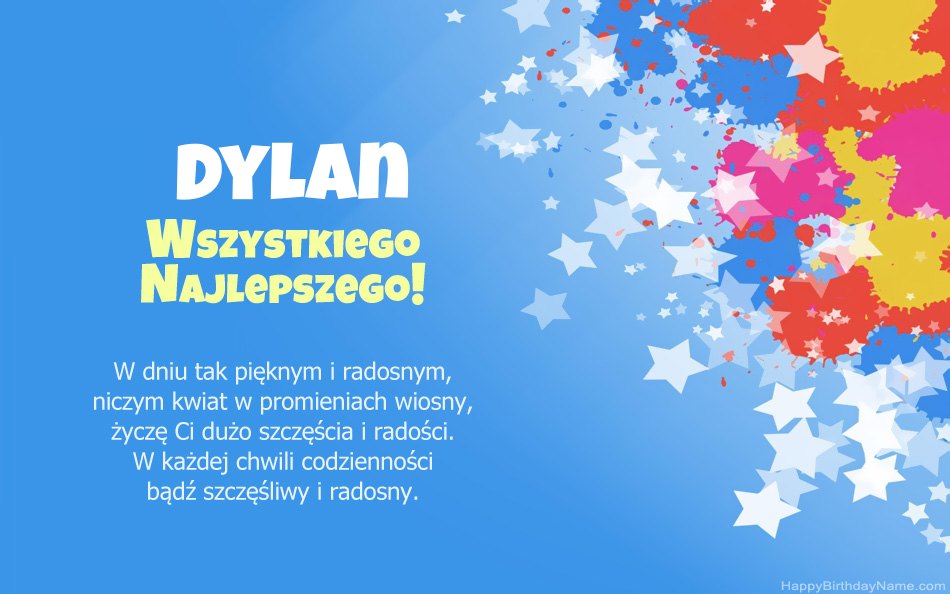 Felicitaciones por el cumpleaños de Dylan