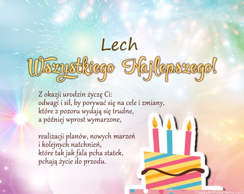 Feliz cumpleaños Lech en verso