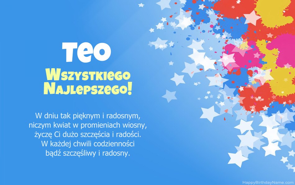 Felicitaciones por el cumpleaños de Teo