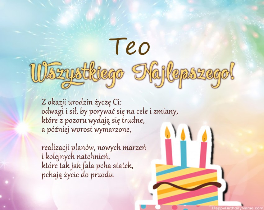 Feliz cumpleaños Teo en verso