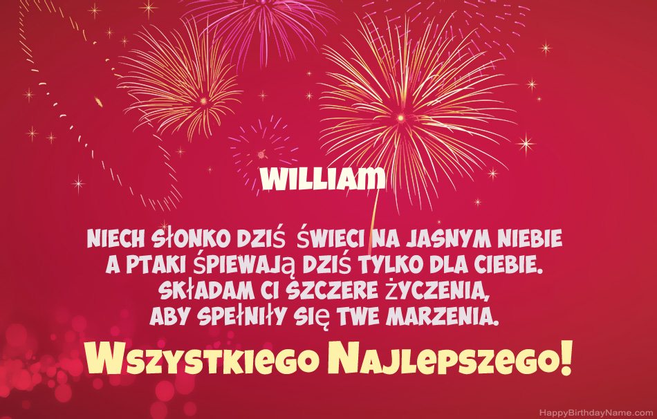 Feliz cumpleaños William, hermosos poemas