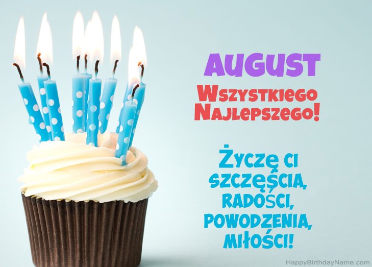Felicitaciones por el feliz cumpleaños de August