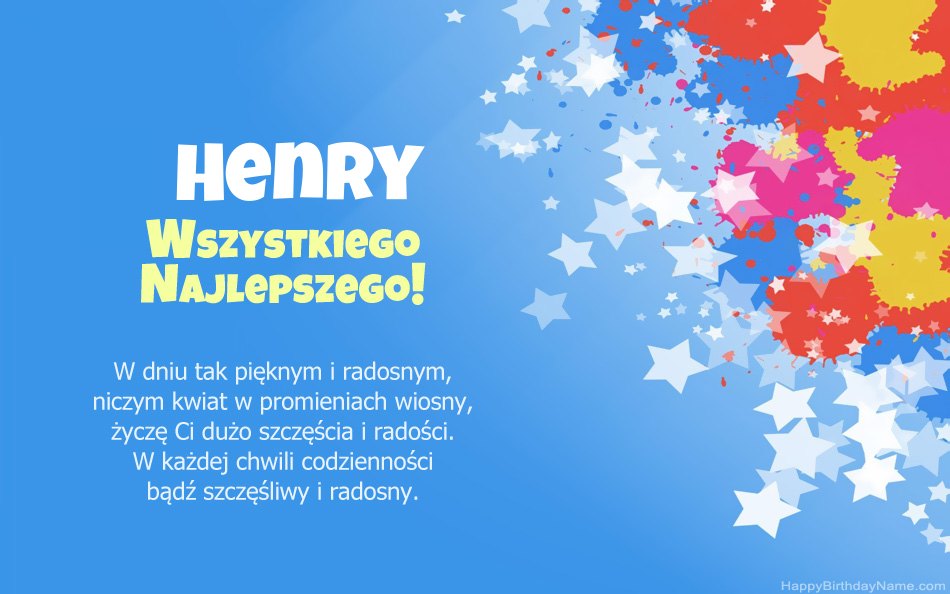 Felicitaciones por el cumpleaños de Henry