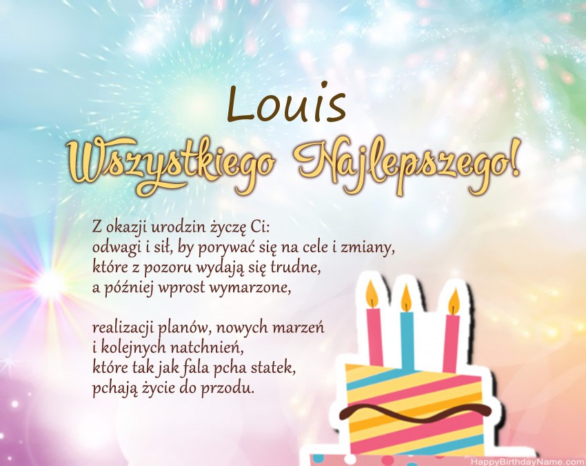 Feliz cumpleaños Louis en verso Feliz cumpleaños Louis en verso