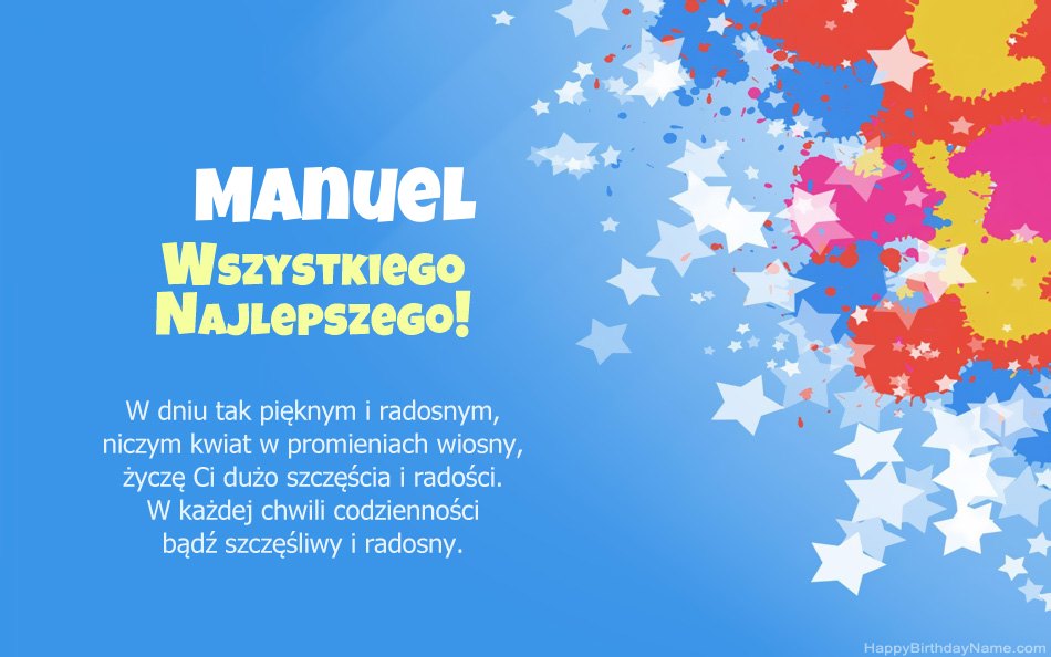 Felicitaciones por el cumpleaños de Manuel