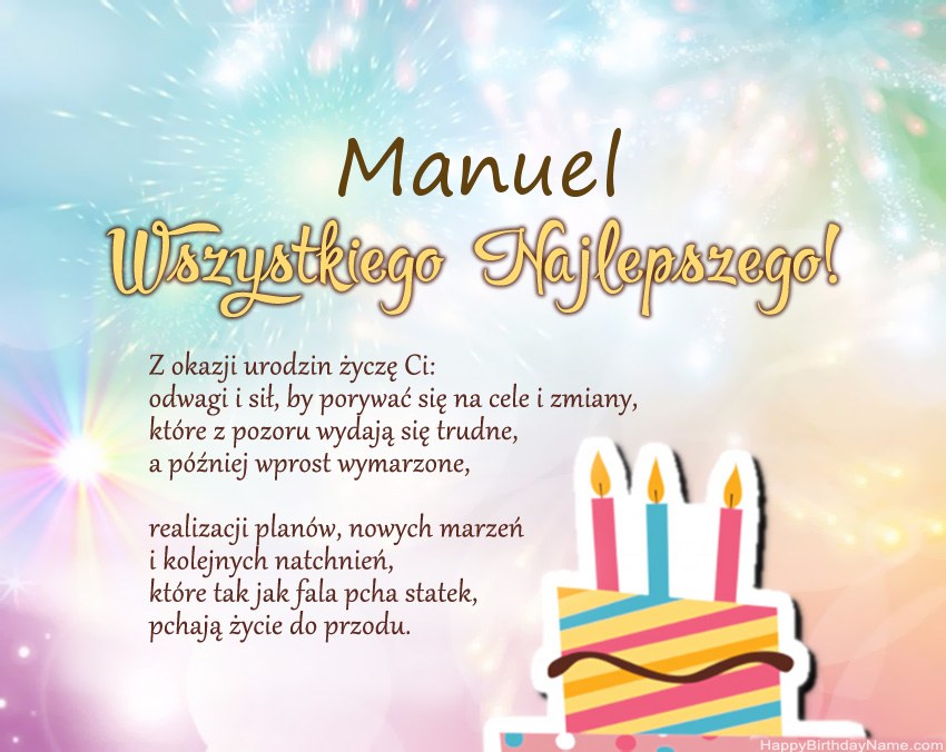 Feliz cumpleaños Manuel en verso