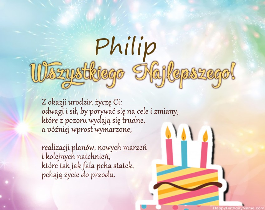 Feliz cumpleaños Philip en verso Feliz cumpleaños Philip en verso