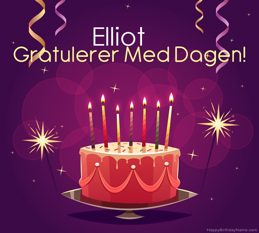 Vakre Gratulerer med fødselsdagskort til Elliot