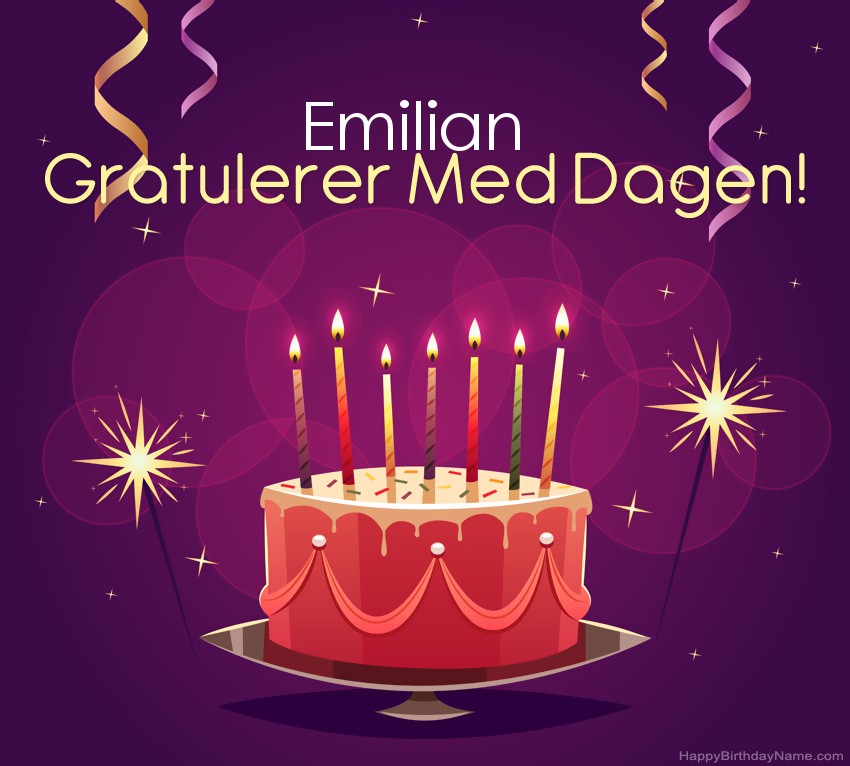 Vakre Gratulerer med fødselsdagskort til Emilian