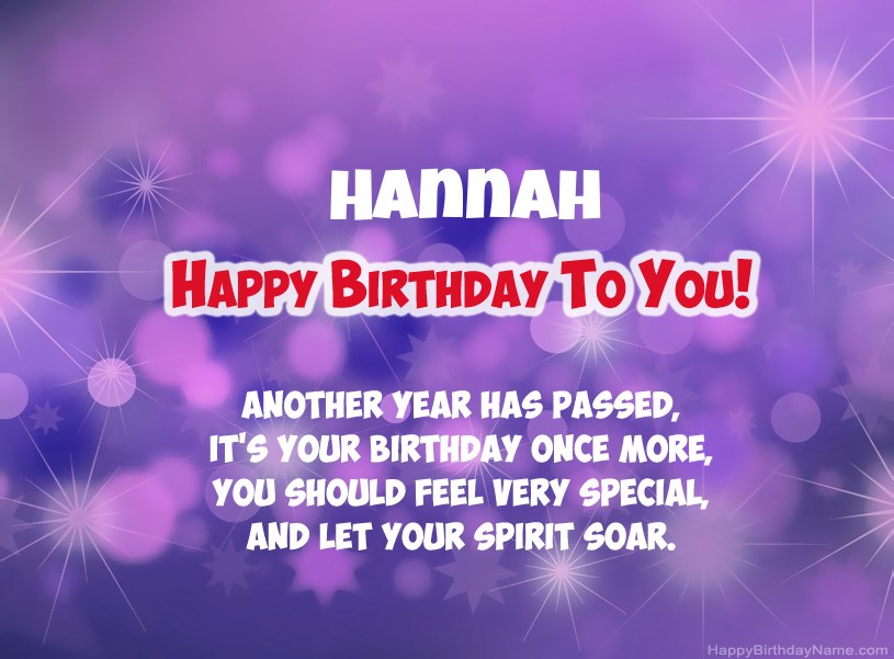 Beautiful pictures for Happy Birthday of Hannah