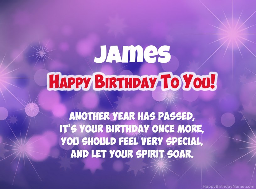 Beautiful pictures for Happy Birthday of James