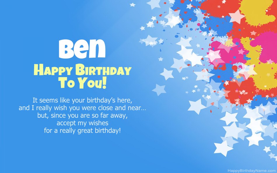 Congratulations on the birthday of Ben