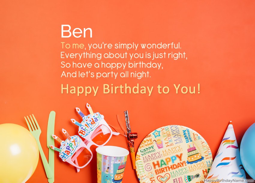 Happy Birthday cards for Ben