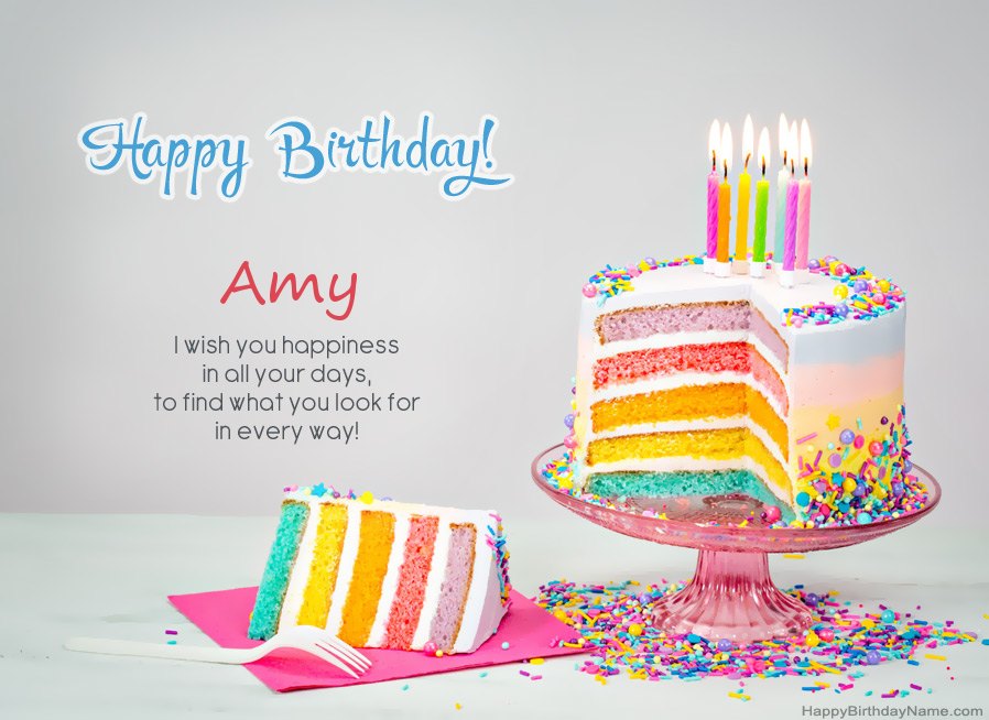 Chocolate Happy Birthday Cake for Amy (GIF) — Download on Funimada.com