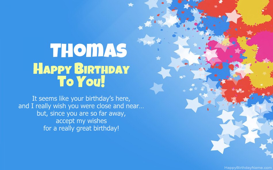 Congratulations on the birthday of Thomas