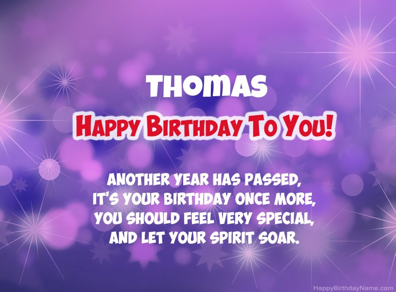 Beautiful pictures for Happy Birthday of Thomas