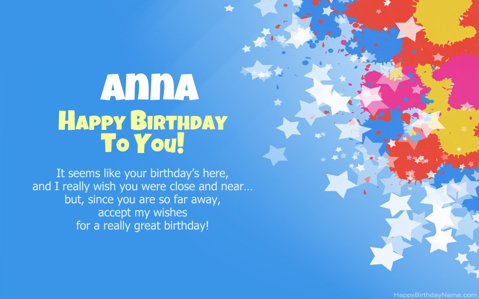 Congratulations on the birthday of Anna