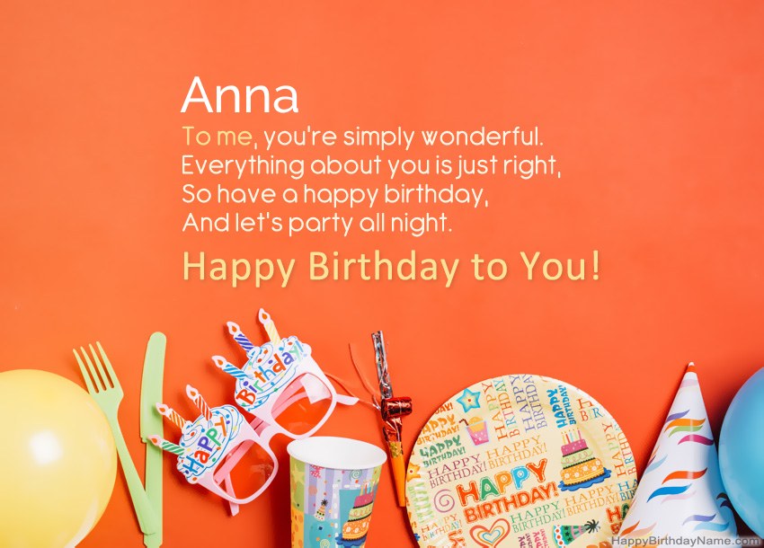 Happy Birthday cards for Anna