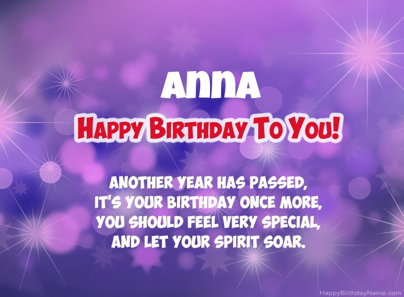 Beautiful pictures for Happy Birthday of Anna