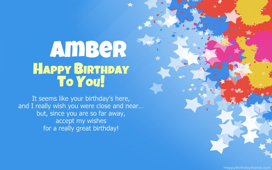 Congratulations on the birthday of Amber