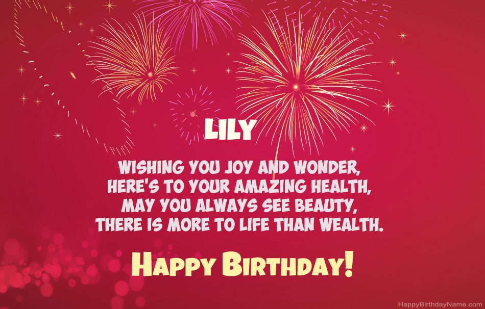 Happy Birthday Lily, beautiful poems