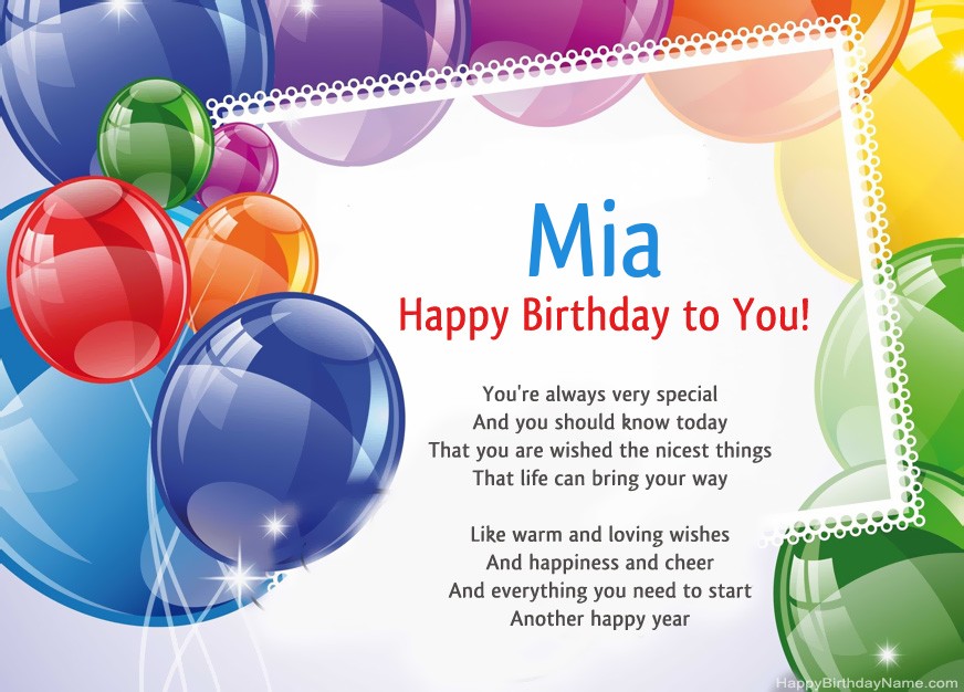Happy Birthday Mia!