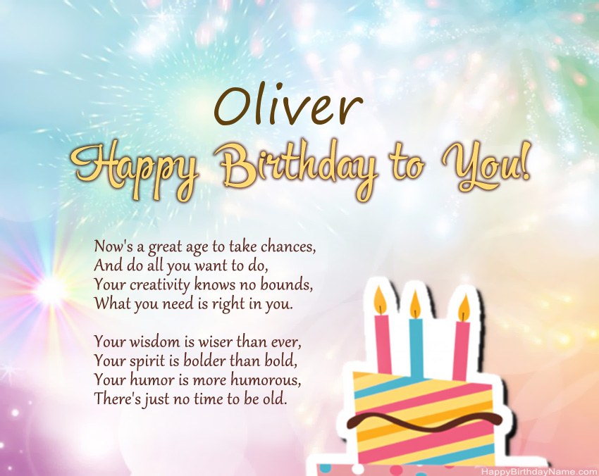 Happy Birthday Oliver in verse