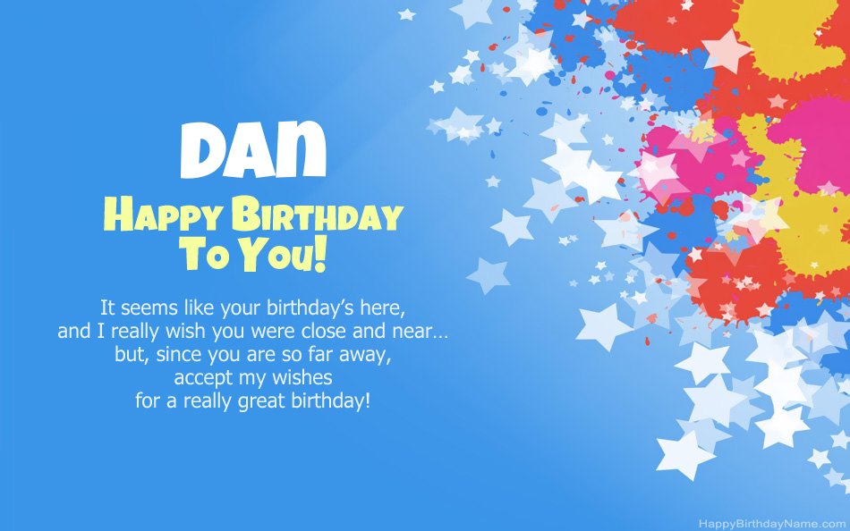 Congratulations on the birthday of Dan